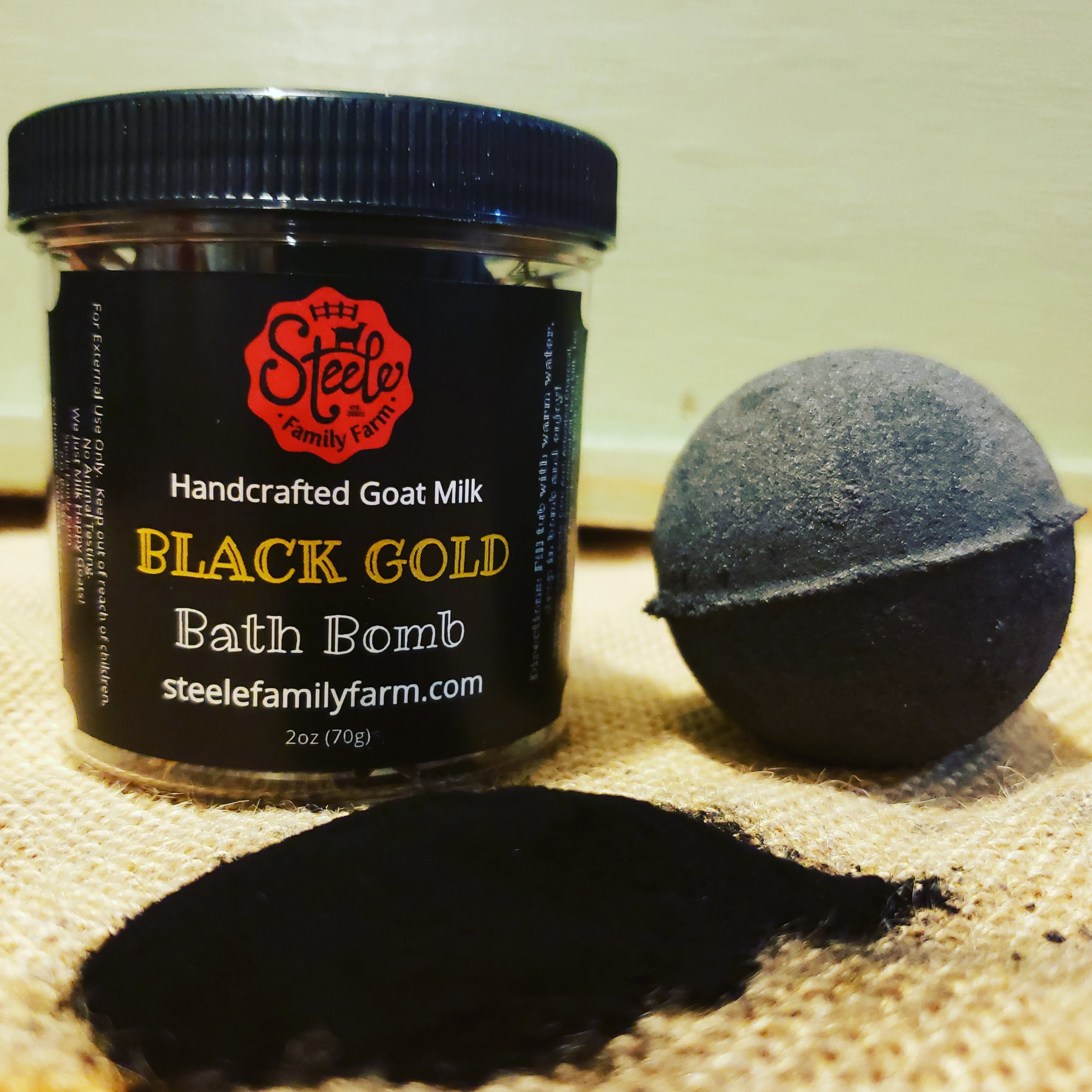 black color bath bomb